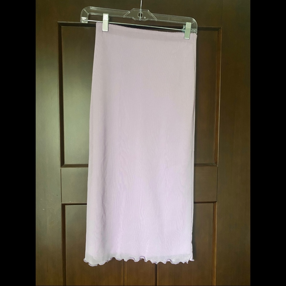 FOREVER 21 Lavender Mesh Slip Midi Skirt